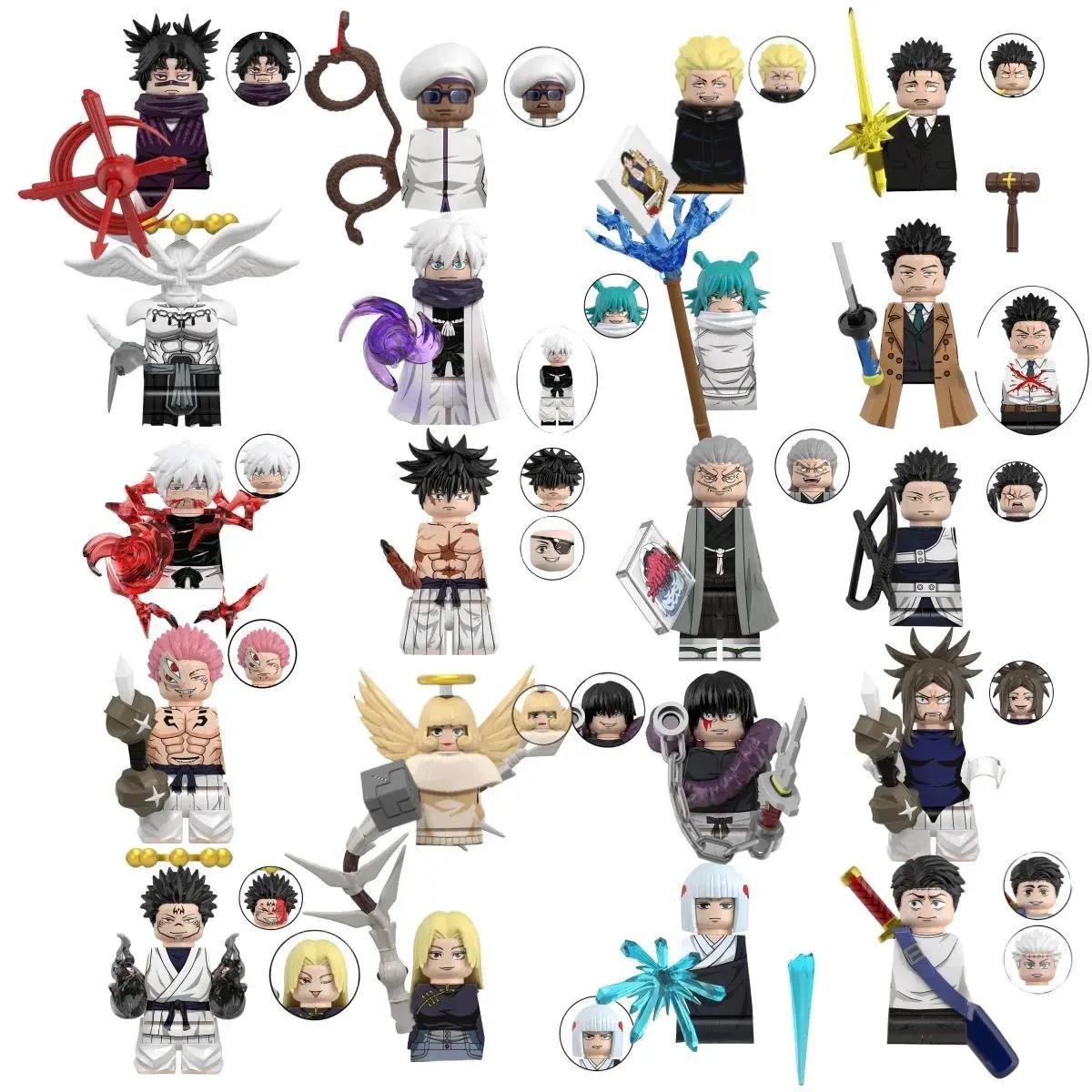 2026 new hot item Jujutsu Kaisen Anime Gojo Satoru Cartoon Itadori Yuj Fushiguro Megumi Okkostu Yuta Building Blocks Mini Action Figures Kids Toy