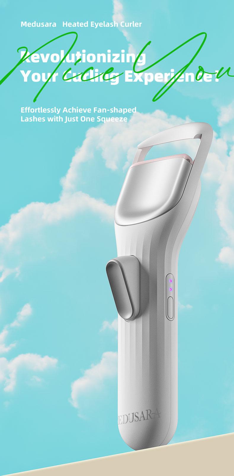 Medusara Electric Lash Styler-BU, Premium Heated Eyelash Sculpting Device, Rechargeable Heated Lash Curler, Medusara