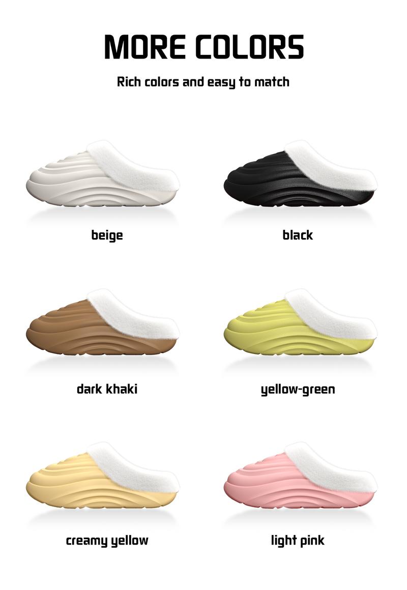 YASSIA Cozy Waterproof Fleece-Lined Winter Slides | Warm & Non-Slip Indoor Outdoor Slippers