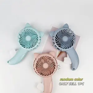 Portable Hand Pressure Fan Without Battery Household， Handheld Fan Cat Cartoon Fan - Cooling Fan Hand Press Fan Toy