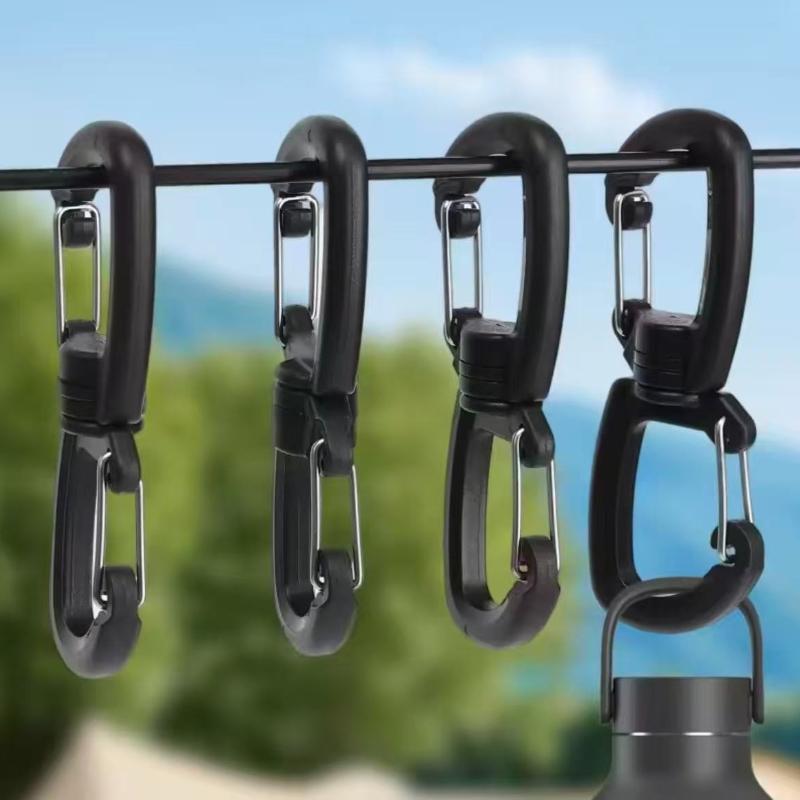 Outdoor multi-functional double hook set of 2 | Convenient keychain, 360° rotating 8-shaped hook, double clip quick buckle, essential for outdoor explorers, perfect for Valentine's Day, birthdays, and outdoor trips | Material: POM, color: ,