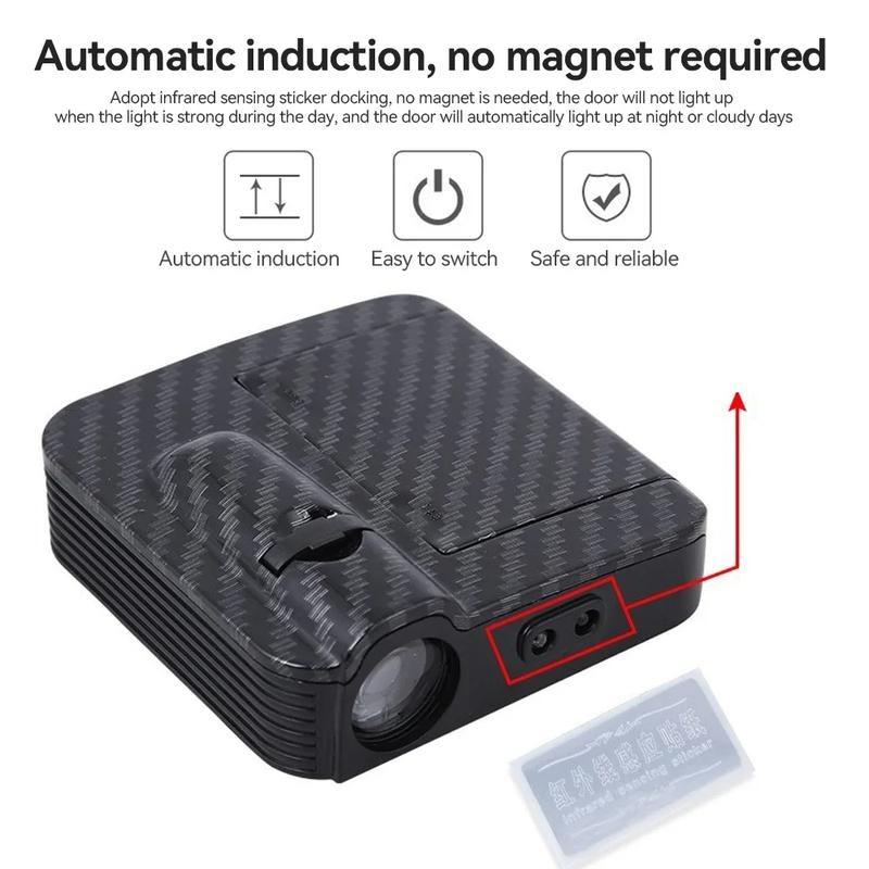 ThisHill 2Pcs LED Car Door Welcome Light HD Projector Lamp Accessories For Honda Civic Fit Accord City Ford Mondeo Winning Laser Atmosphere Light Modification