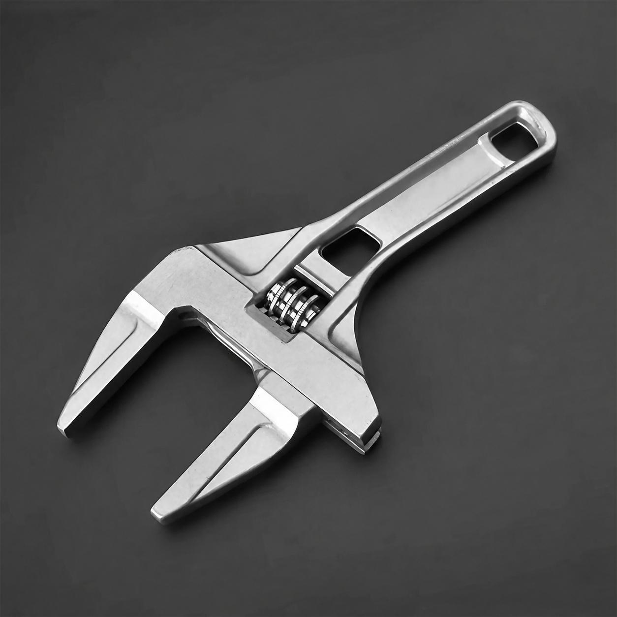 Adjustable Open-End Pipe Wrench, Multifunction Aluminum Repair Tool, Short Handle Ergonomic Anti-Slip Universal Wrench, Bathroom Pipe Nut Fastening, Car Radiator Repair & Pipe Installation Kit, Portable Multi-Size Home Wrench