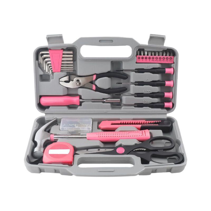 130-Pieces Pink Tool Kit Set & Child Size Tool Bag. Daily Home Repair Kit,Hammer Screwdriver Set for DIY Building, Woodwork & Construction for Women Kids