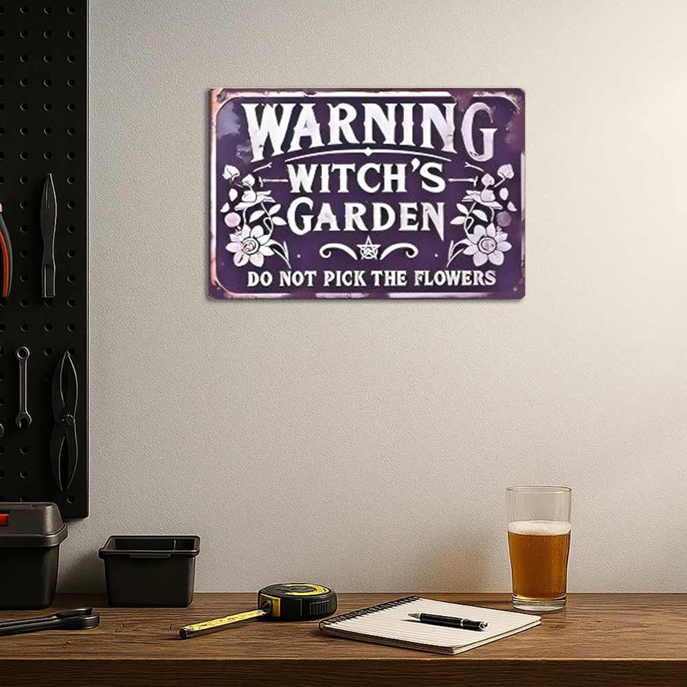 Warning Witch's Garden Do Not Pick The Flowers Metal Sign 12x8 In Aluminum, Vintage Gothic Garden Tin Sign for Yard, Patio, Halloween Decor, Retro Witchy Wall Art, 12x8 Inch Aluminum Plaque Warning Witch's Garden Do Not Pick The Flowers Metal Sign 12x8 In Aluminum, Vintage Gothic Garden Tin Sign for Yard, Patio, Halloween Decor, Retro Witchy Wall Art, 12x8 Inch Aluminum Plaque