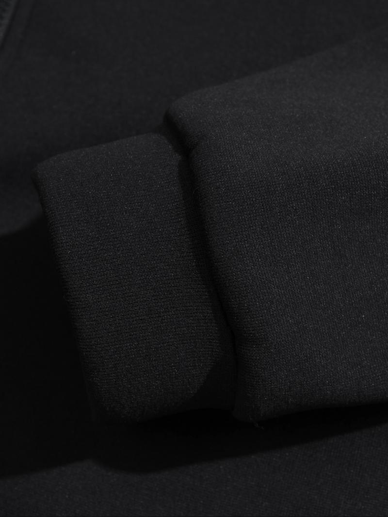 Men's Fall & Winter 2-Piece Set, Loose-Fit Zip Hoodie + Drawstring Casual Sports Pants, Letter Pattern, Fitted Style, Athleisure Wear Set