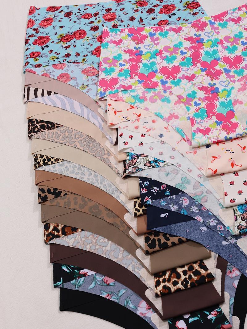 Women's Solid Color / Floral / All Over Print Panty, Cute Soft Comfy Breathable Seamless Knicker for Daily Wear, Underwear for All Seasons, Womenswear, Daily Casual Underwear, Seamless Breathable Design