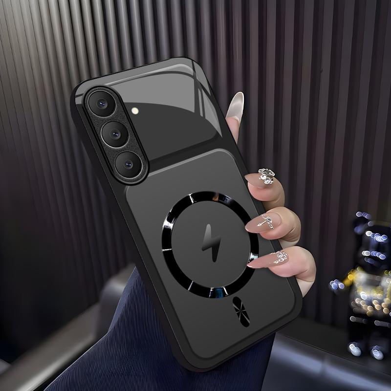 Lightning Bolt Design Gloss MagSafe Compatible Shockproof Protective Cover with Precision Magnet Ring for [Galaxy S25 Fe] 952