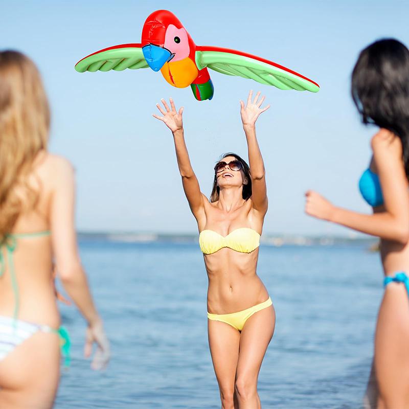 1pc Tropical Summer Inflate Animal Parrot Fun Toy Balloon Seaside Swimming Pool Boys Girls Wedding Party Decoration DIY Supplies