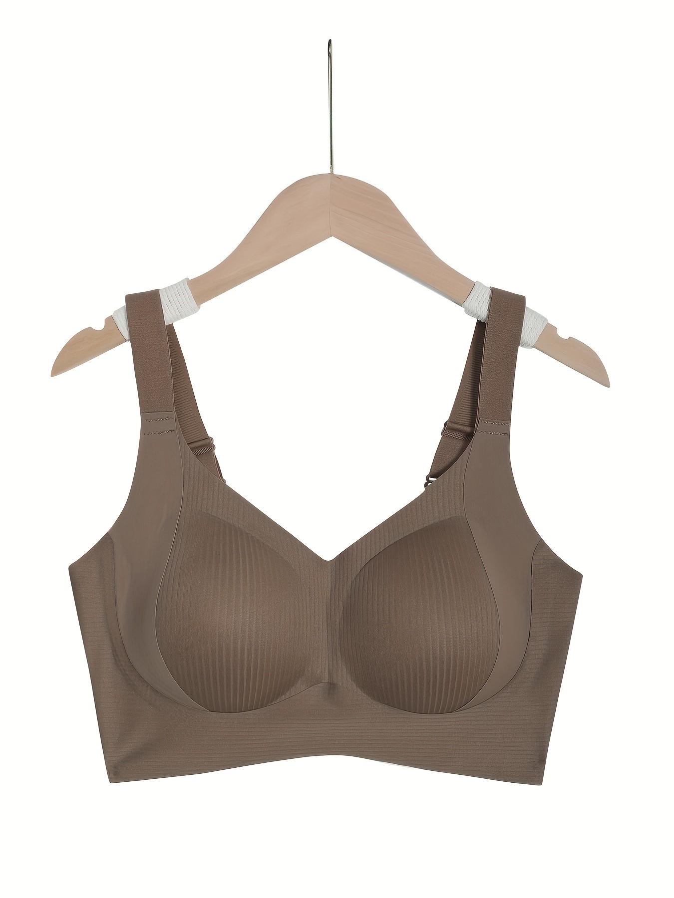 Women's Solid Adjustable Strap Wireless Seamless Spandex Bra, Breathable Comfortable Buckle Back Push Up Bra, Women's Lingerie for All Seasons, Bra Pack