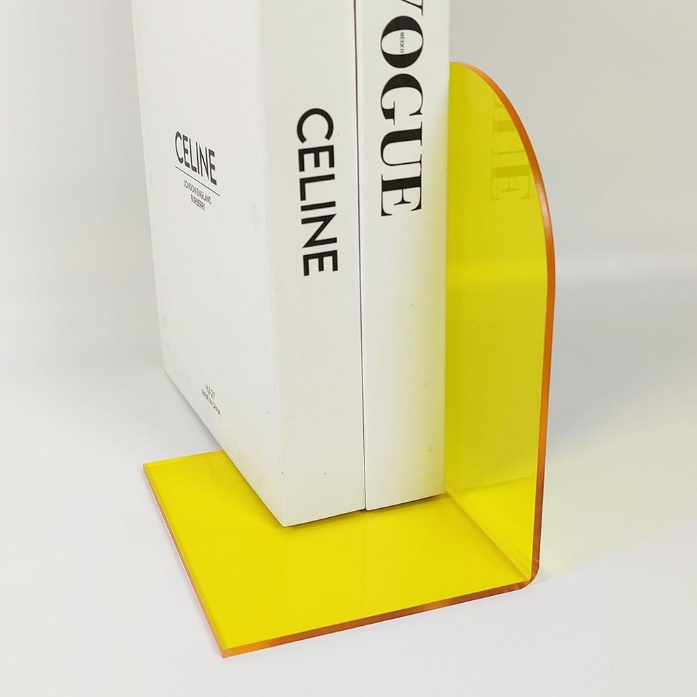 Acrylic L-Shape Book Stand, Transparent Blue, Thick Anti-Slip Design, Ideal for Students Office Home Decor