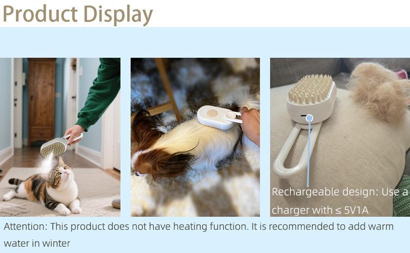 Pet Steam Brush,Cat Dog Hair Remover, Adjustable Pet Hair Remover,Pet Steamy Mist,Steam Pet Brush for Pet Hair 3-IN-1 Steamy Cat Brush Grooming Comb for Dogs Steam Brush for Cats Remove Flying Fur Steam Advanced Pet Hair Removal Comb pet pal brush