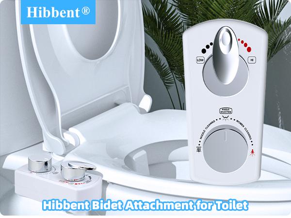 Hibbent Bidet Attachment for Toilet, Hot and Cold Water Spray Non-Electric Dual Nozzle for Frontal & Rear Wash, Adjustable Water Pressure Control, Self Cleaning Water Sprayer, White