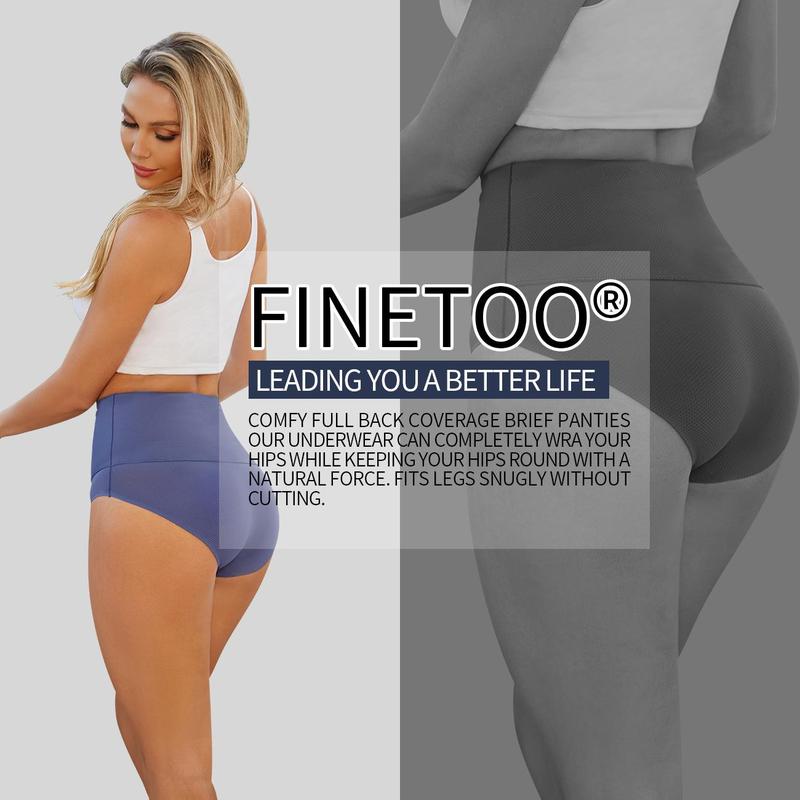 FINETOO Unite Store 4Pcs Seamless Womenswear High Waist Breathable Lingerie Briefs Basic Underpants Ladies Minimalist Stretch Smooth Panties FINETOO Unite Store 4Pcs Seamless Womenswear High Waist Breathable Lingerie Briefs Basic Underpants Ladies Minimalist Stretch Smooth Panties
