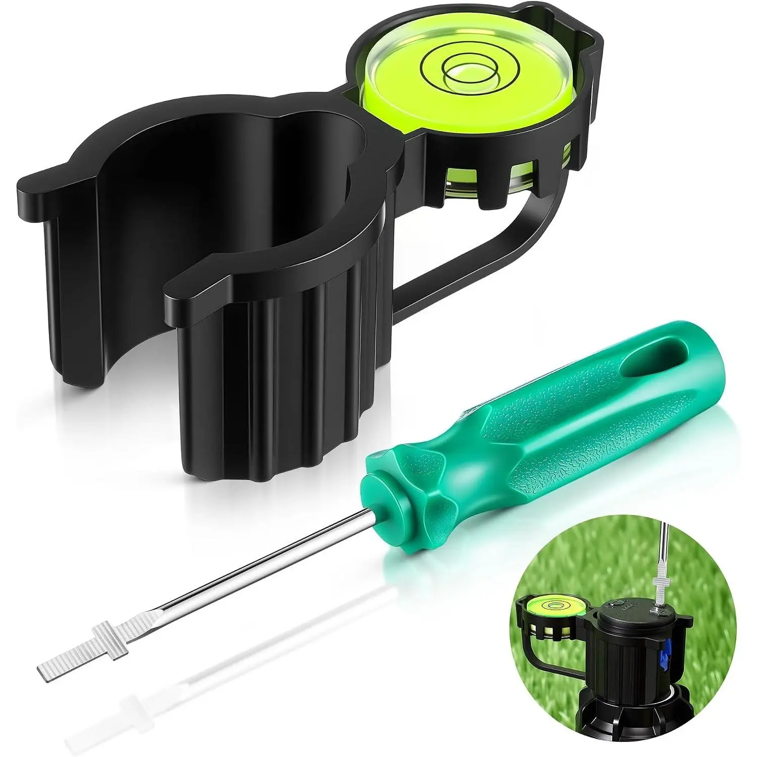 Sprinkler Head Tool, Hold Up Tool with Bubble Level and Sprinkler Spray Head Rotor Adjustment Tool, Rotor Sprinkler Tools for Lawn Irrigation Sprinkler System Repair