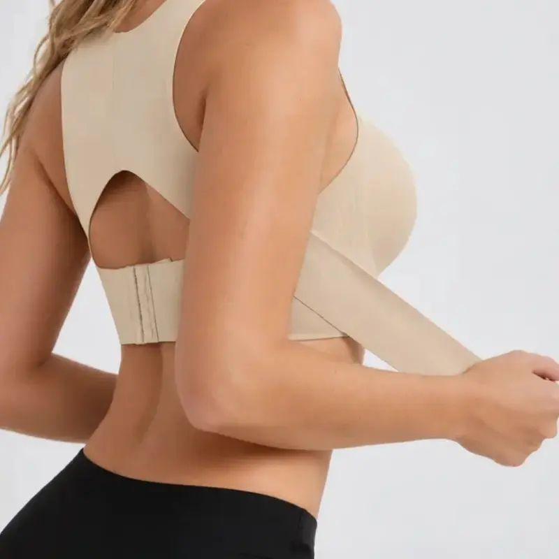 Posture Bra, women's beige wireless bra, soft breathable non-removable molded cups, yoga fitness sportswear for gym and daily training, Workout sports bras, Soft Comfy Bra Seamless Shaping Bras push up bra