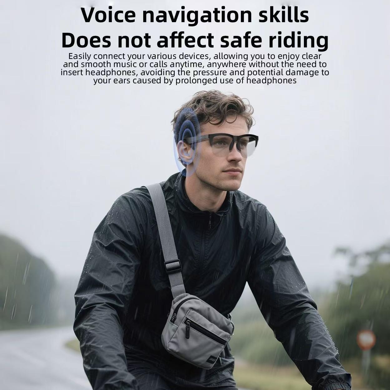 Ai APP Translation Bluetooth-compatible Smart Glasses,music glasses, with 137 languages, color changing lenses, sweat proof, clear headphones and speakers, suitable for sunglasses in travel, navigation, outdoor, conference, trade, business and other scena