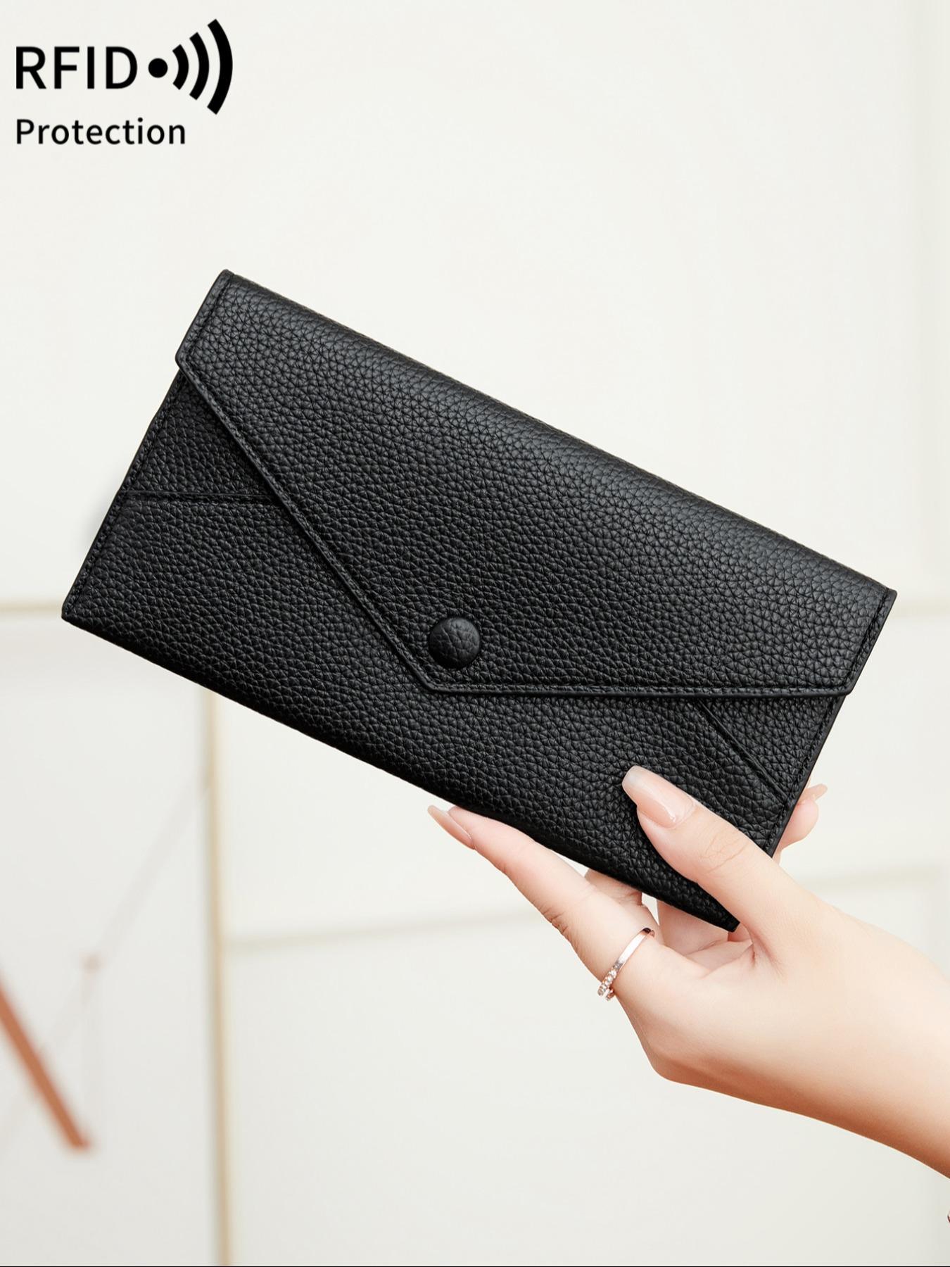 2025 New Style Solid Color Long Wallet, Fashionable Pu Leather Zipper Wallet for Women & Men, Casual Trendy Versatile High-quality Wallet for Daily Travel Work Commute, Rfid Blocking Wallets