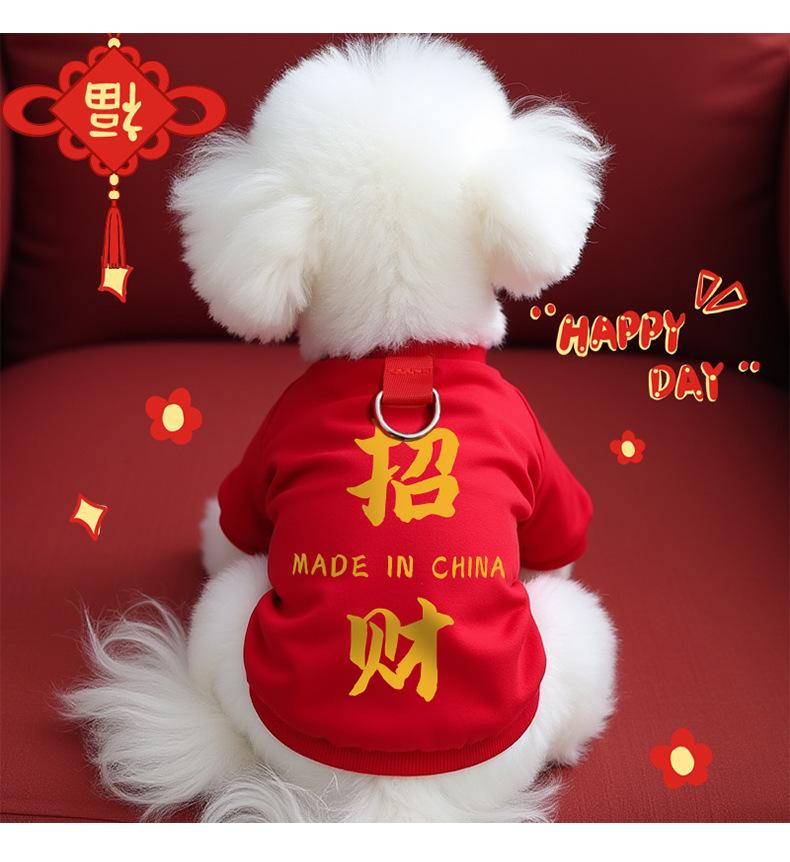 Dog Clothes with Leash Ring Warm Comfortable Sweatshirt for Small Dogs Bichon Teddy Yorkshire Winter