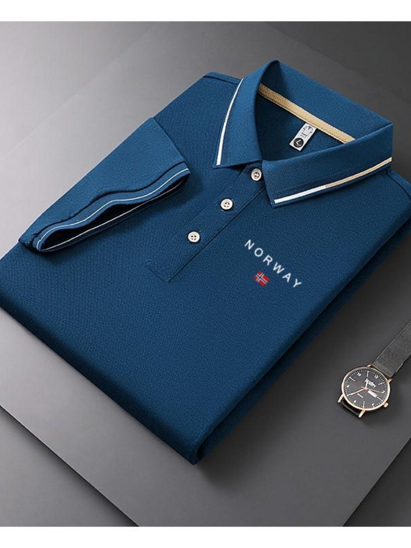 Men's Casual Summer Print T-Shirt, Fashion Short Sleeve Top, Geometric Design, Lightweight Breathable Polo Shirt