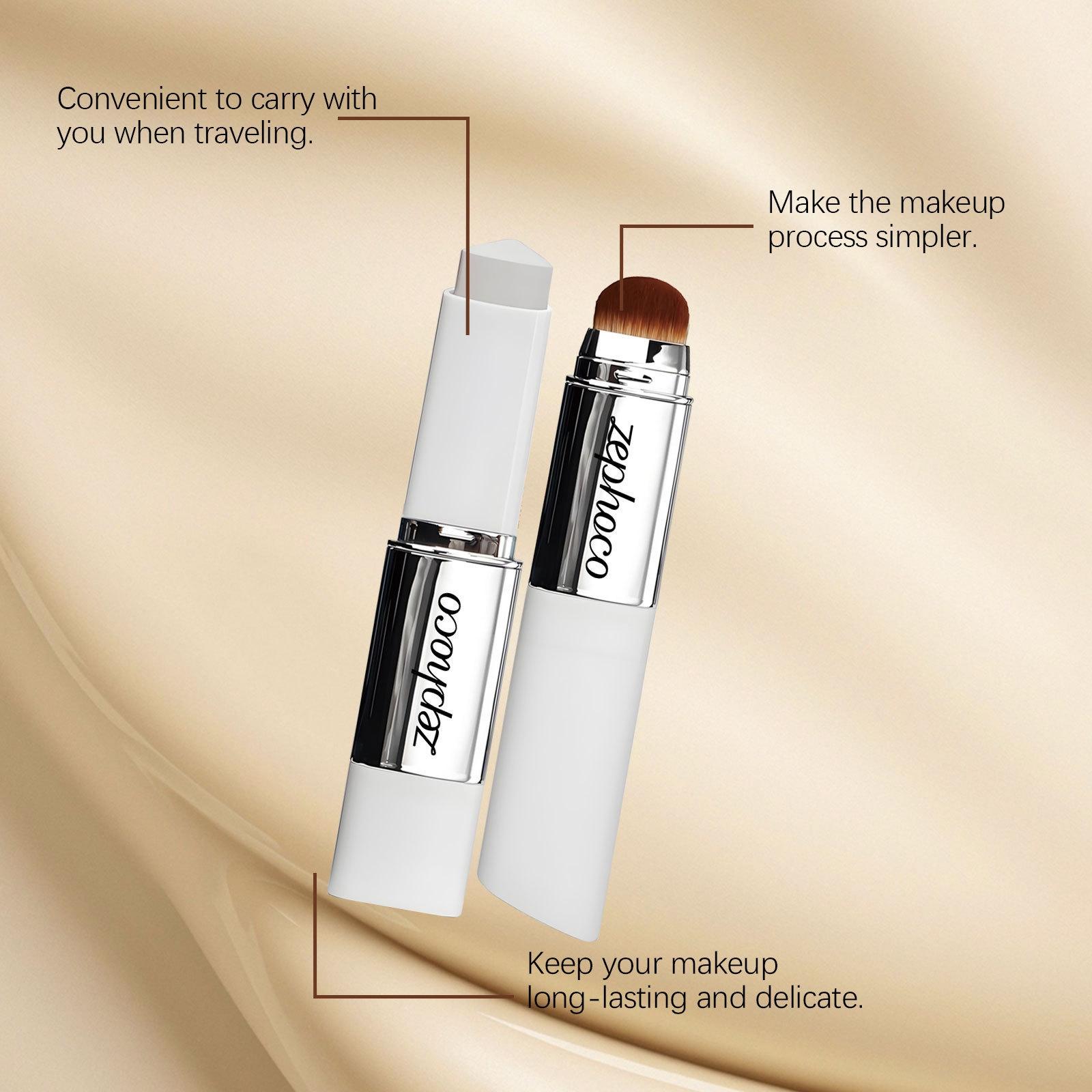 Blanc Cover Cream Stick V White - Blanc Cover Cream Stick V-Changing Foundation Stick - Medium to Full Coverage Dewy Finish Base Makeup - Dual-Ended with Detachable Brush