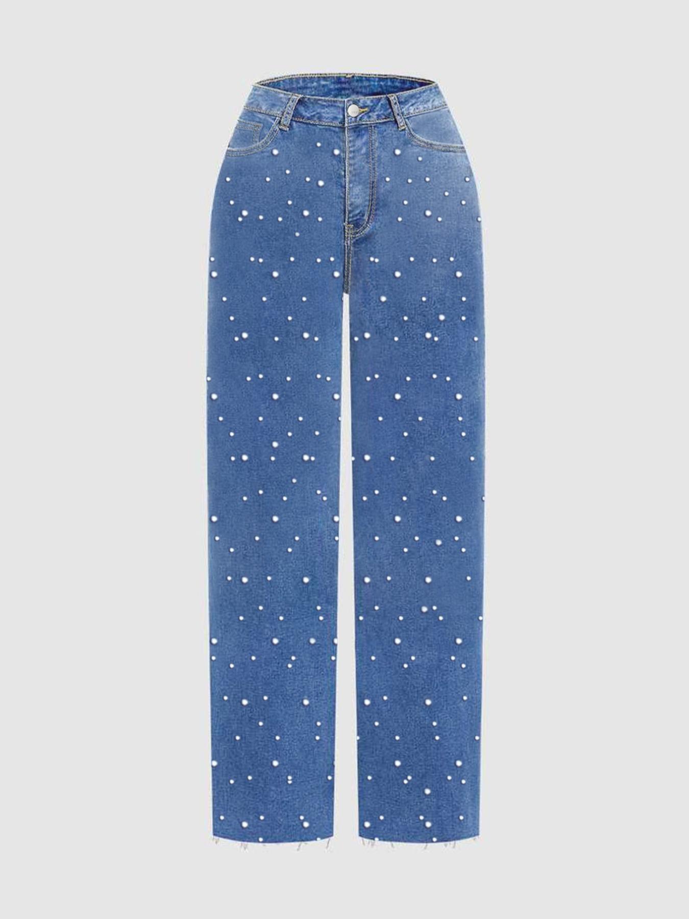 Women's Loose Fit Wide Leg Jeans, Casual All-Season Denim Jeans, Elastic Fabric for Daily Wear & Dates, Comfortable Water Wash Design, Stretchy