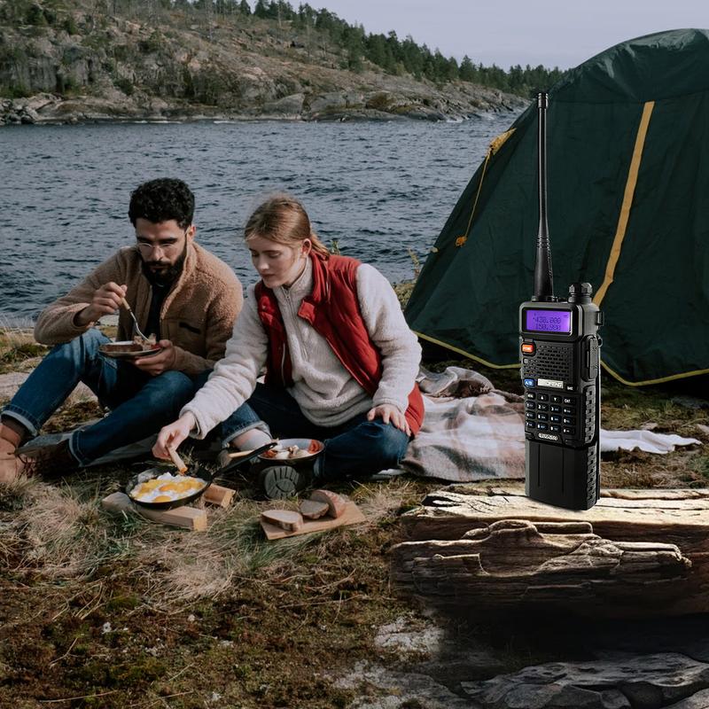 Outdoorfun Baofeng Radio UV-5R Ham Radio Long Range Handheld radio 3800mAh Extended Battery RechargeableTwo Way Radio Walkie Talkies for Adults with Earpiece, USB Charger, Audio Products (Black, Full Kits)
