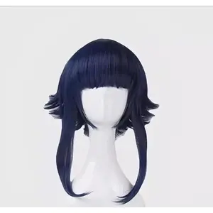 HOKAGE NINJA Hyuga Hinata Cosplay Wig School Days Synthetic Medium Long Straight Wig Anime Coser Childhood Cute Girl Wig Party