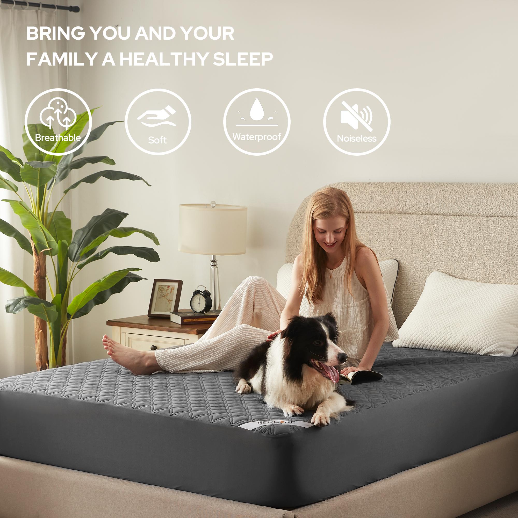 【BEDLORE】Waterproof Mattress Protector with Fitted Sheet, TPU Waterproof Layer, Soft & Breathable Bed Cover for Everyday Mattress Protection, Ideal for Bedroom & Home Use