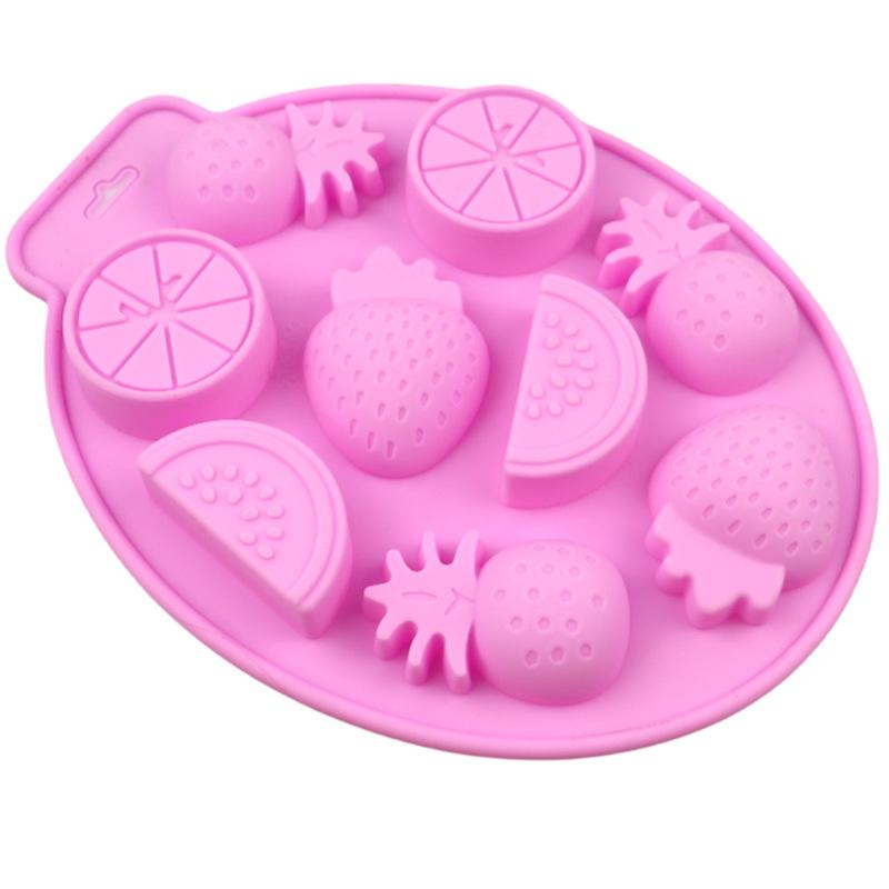Fruit shaped baking silicone mold, multifunctional silicone mold, oven for freezing, soft and easy to demold, rinse with clean water, cake, chocolate, ice cubes, universal