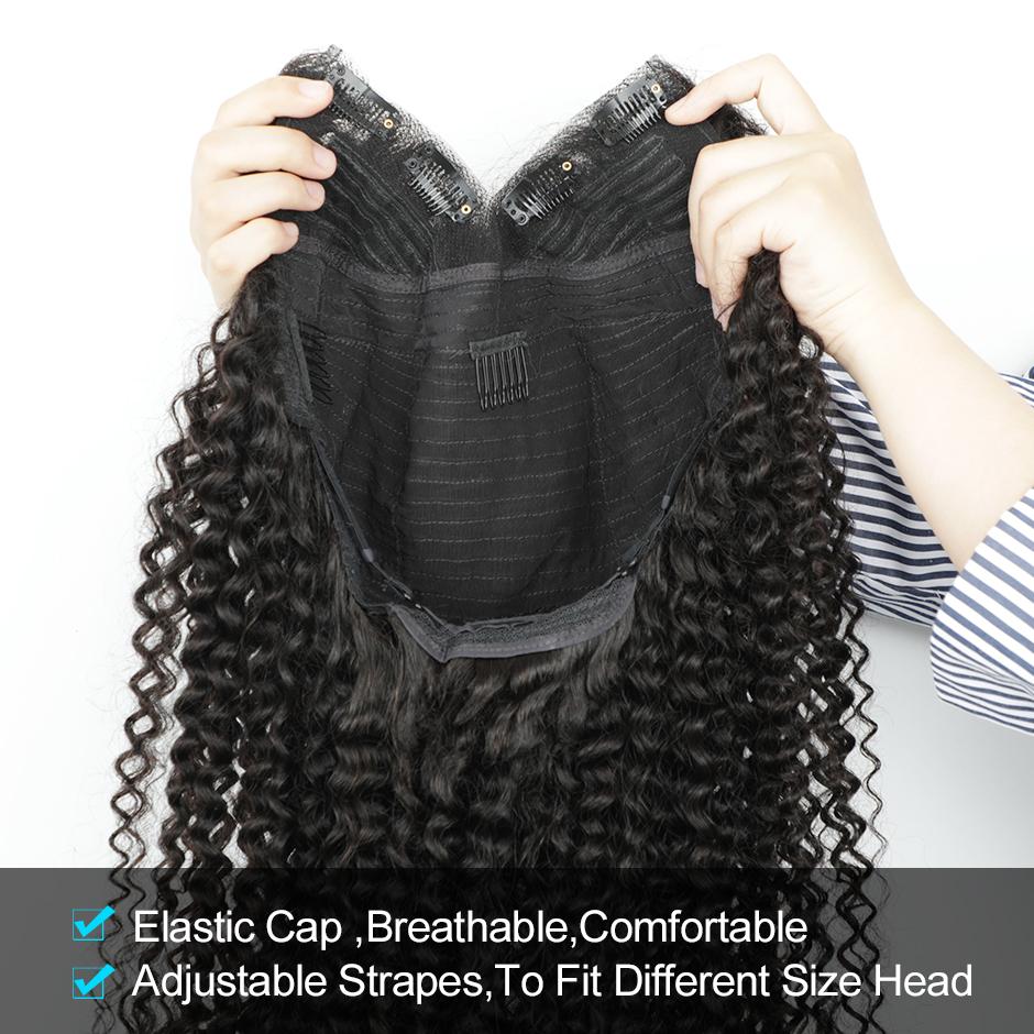 【16“=$81】Moreface Beauty Afro Kinky Curly V Part Wig Human Hair No Leave Out Brazilian Glueless Curly Wig V Part Wig Human Hair Kinky Afro Wig 180% Density