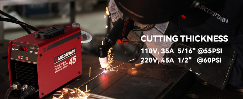 ARCCAPTAIN 45A Plasma Cutter with 2T/4T Function, Digital Display, Dual Voltage, LED Display, Ideal for Various Applications ARCCAPTAIN 45A Plasma Cutter with 2T/4T Function, Digital Display, Dual Voltage, LED Display, Ideal for Various Applications