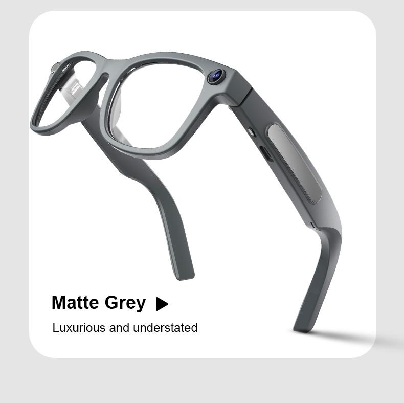 Smart Bluetooth Glasses with HD Camera, 1080p Video Recording Wearable Smart Glasses, Anti-shake Shooting Outdoor Sports Camera Sunglasses, Multifunctional Wireless Audio Glasses with Intelligent Voice Assistant, Built-in Earphone Anti-blue Light Eyeglass