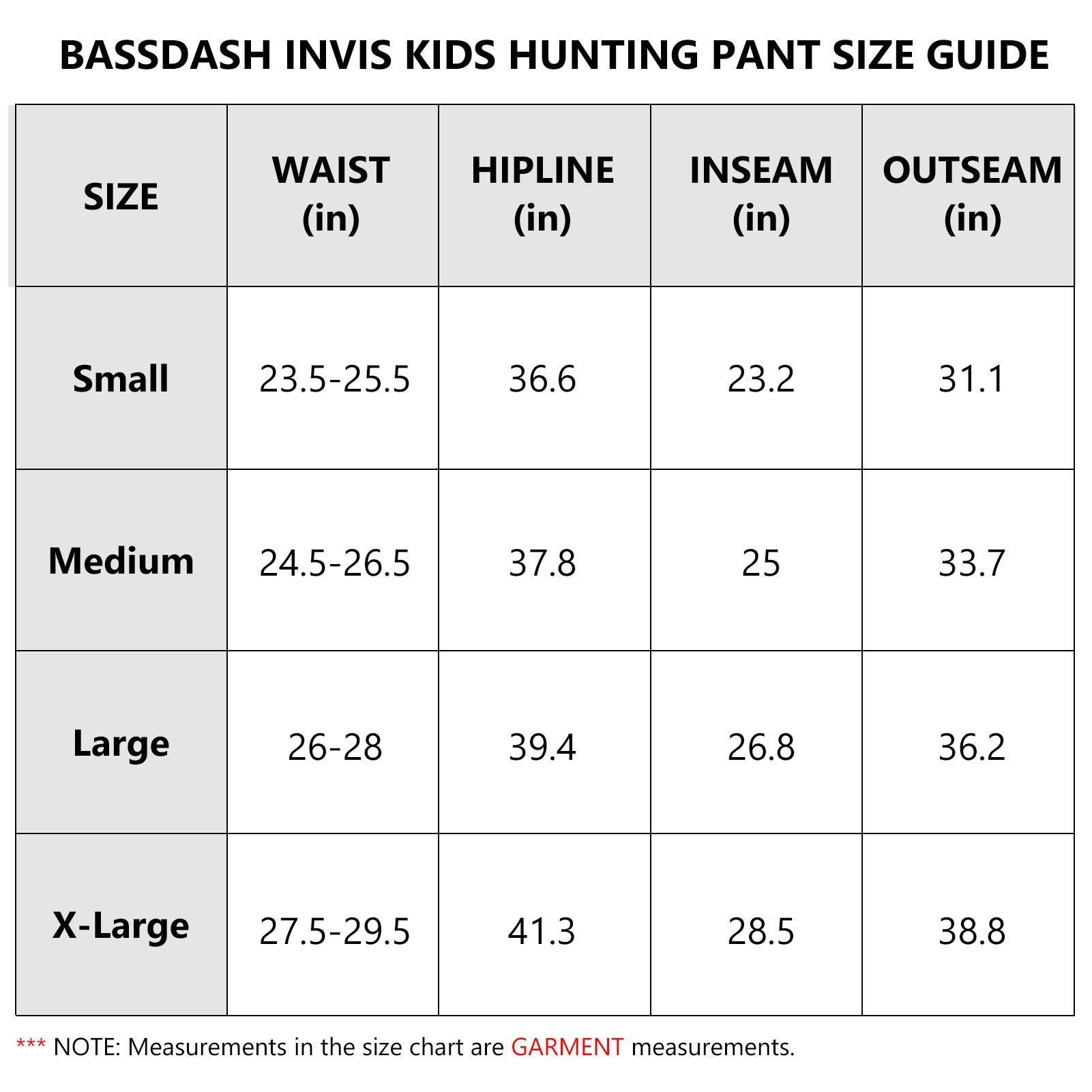 BASSDASH Invis Kid’s Youth Stretch Hunting Pants Water Resistant Breathable Camo Cargo Fishing Pant