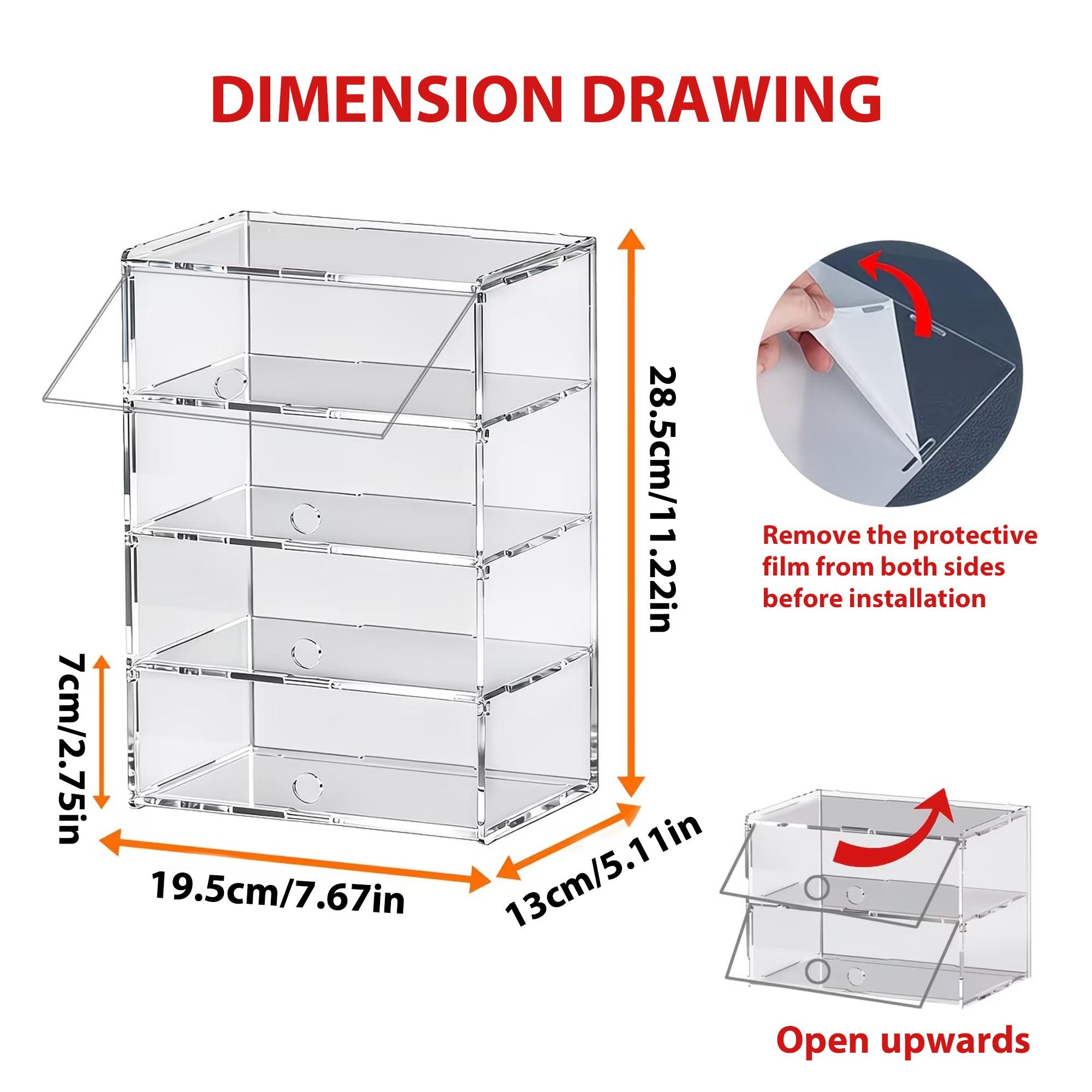 Car Model Display Box, Detachable Acrylic Storage Case, 2/3/4/5/6 Layers, Transparent Flip Cover, Easy Installation, Minimalist Design