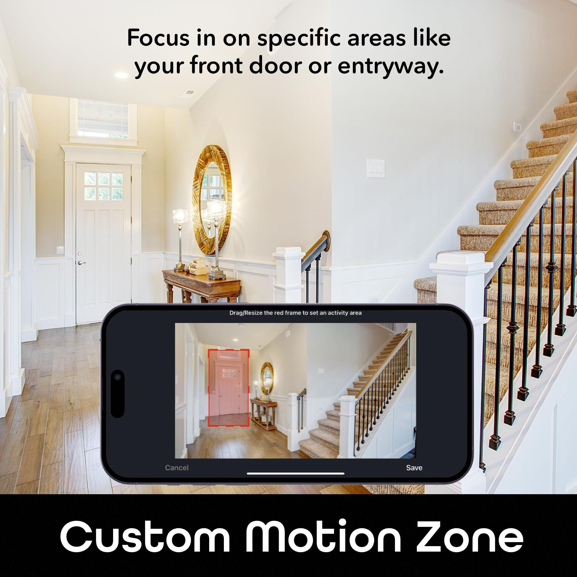 Smart Indoor Security Camera 1080P HD, Motion Alert, Two-Way Audio, Night Vision, Compatible with Alexa and Google Home