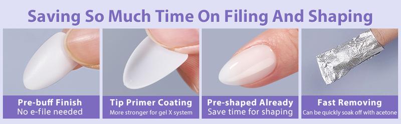 btartboxnails XCOATTIPS Soft Gel Nail Tips - Product only 150pcs Long or Short White Press On Nails,  Square or Almond Fake Nails Salon Quality Acrylic Rjbl-S-Kit-Brown