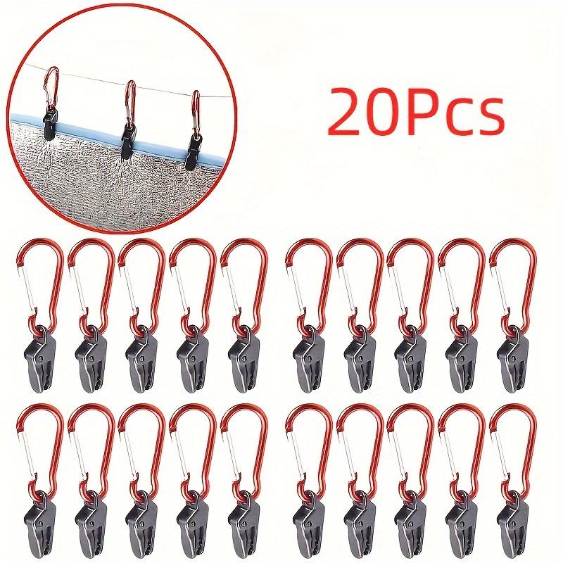20pcs Tarp Clip Windproof Clamp With Carabiner, Awning Clamp Set For Awnings Outdoor Camping Caravan Canopies Tent