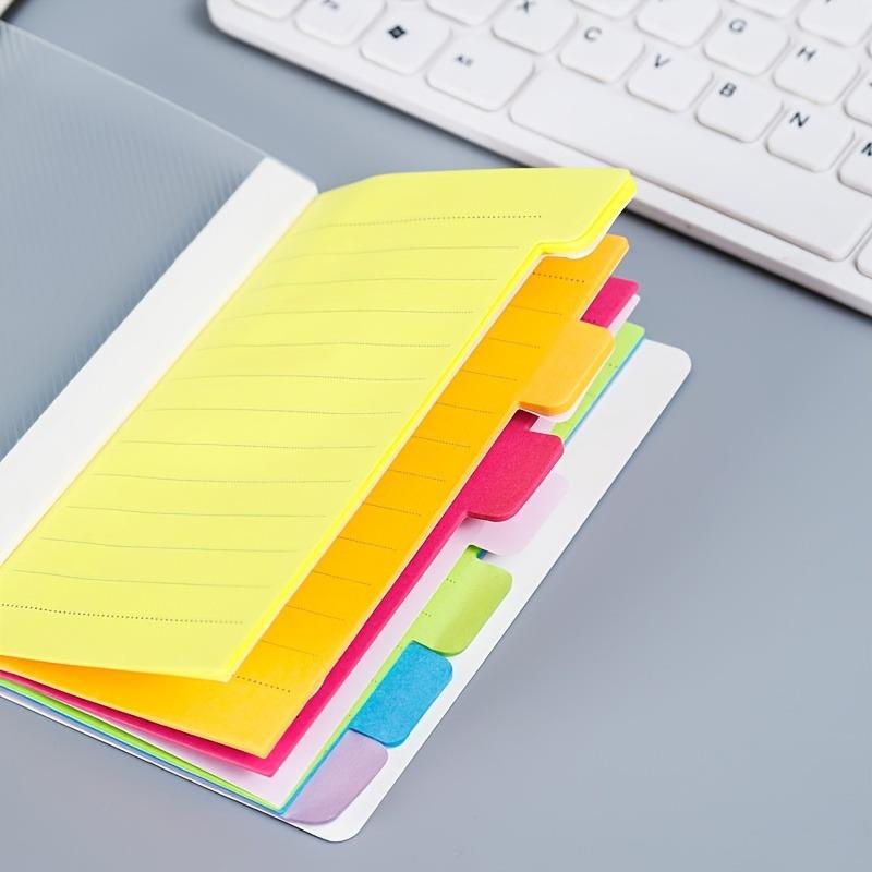 Color-coded Sticky Notepad, 1pc Self-adhesive Index Tabs & Notes for Organization, Student & Office Supplies with Removable Labels
