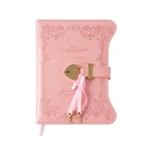 1PC Diary with Lock and Keys for Gift ldeas, 360Gold Edged Pages Jourmal for Women, B6 RefillableNotebook for Writing with Pen and Bookmark