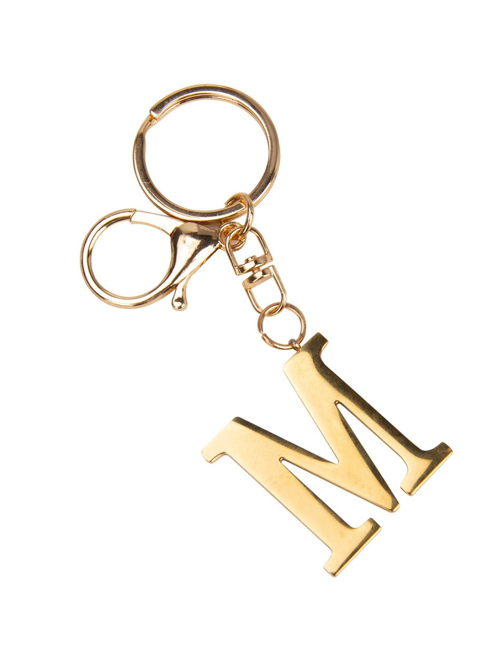 Stainless Steel Letter Keychain, Key Ring, Luggage Tag, Badge Gift, Women's Bag Charm, 1pcs, Elegant Accessory