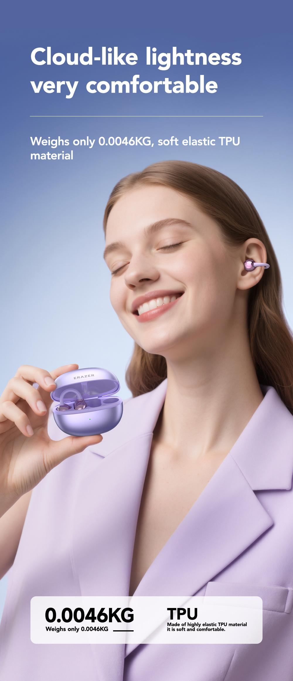 ERAZER XF36 clip-on earphones Bluetooth 6.0 earphones OWS earphones HIFI sound quality music music call dual-purpose waterproof and sweat-proof suitable for sports built-in microphone earphones