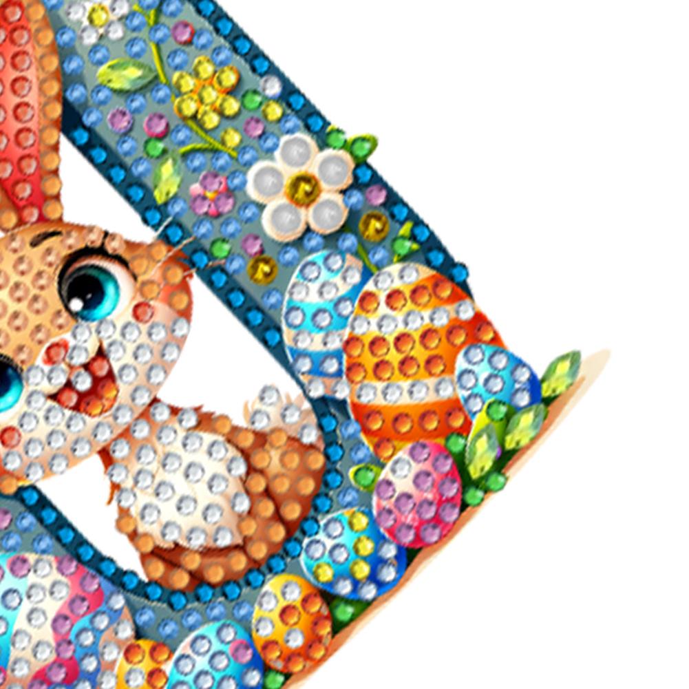 Easter Diamond Art Keychain Ornaments Double Sided Hanging Key Chains Diamond Painting Keychain Kits Diamond Painting Backpack Pendant for Adults Key Ring Art Pendant Decor