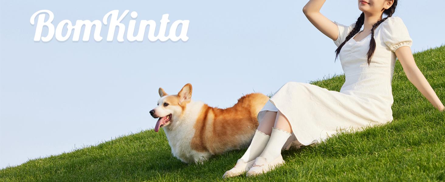 Women's Frill Trim Crew Socks, Casual Basic Mid-tube Socks, Everyday Wear, Women's Socks, for all seasons, Cozy winter socks Cotton Fit