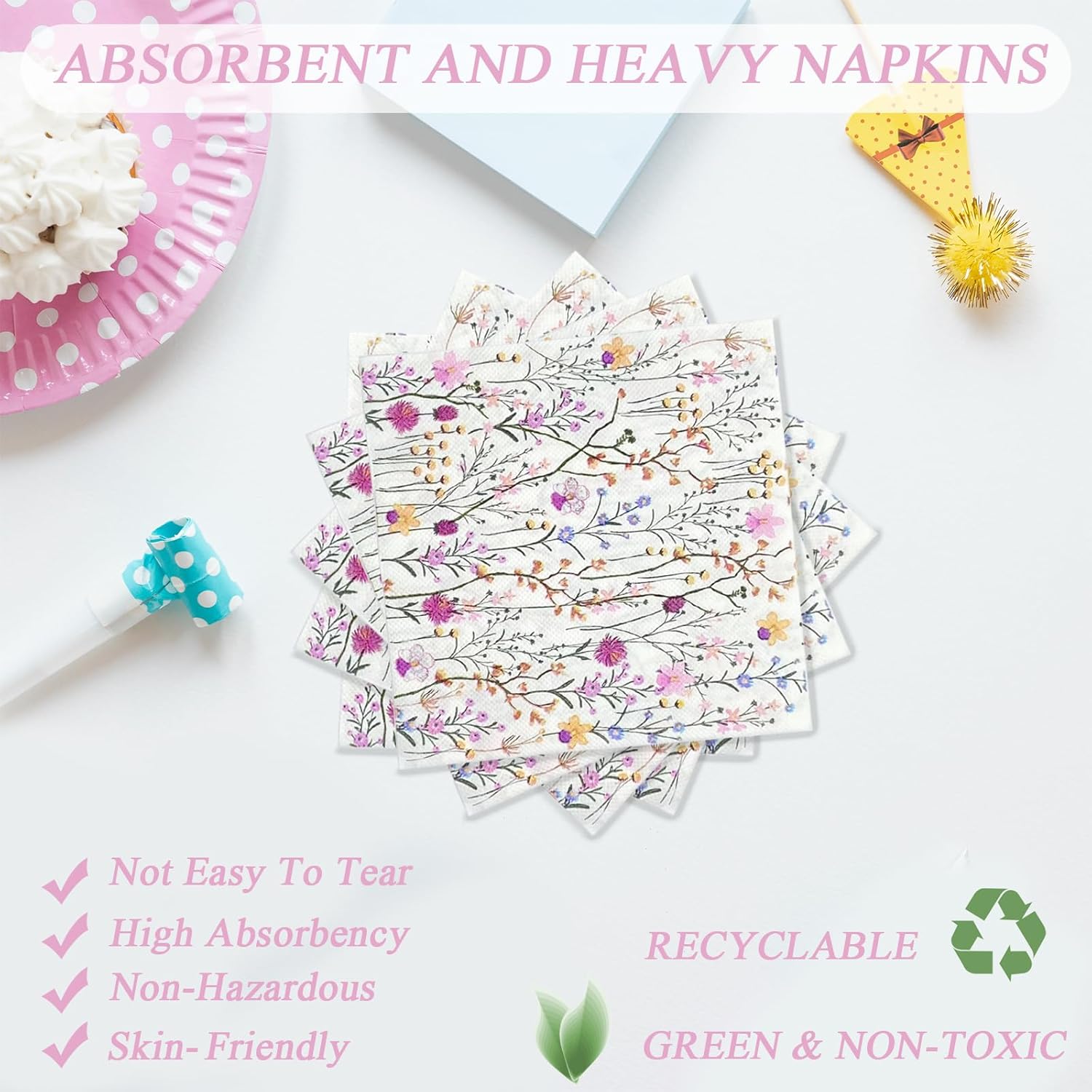 72PCS Happy Birthday Party Tableware Set, Sage Green and Gold Disposable Paper Plates, Napkins and Forks for 24 Guests, Includes 7 Inch Plates, 6.5 Inch Napkins and 6.3 Inch Forks for Birthday Party Decorations