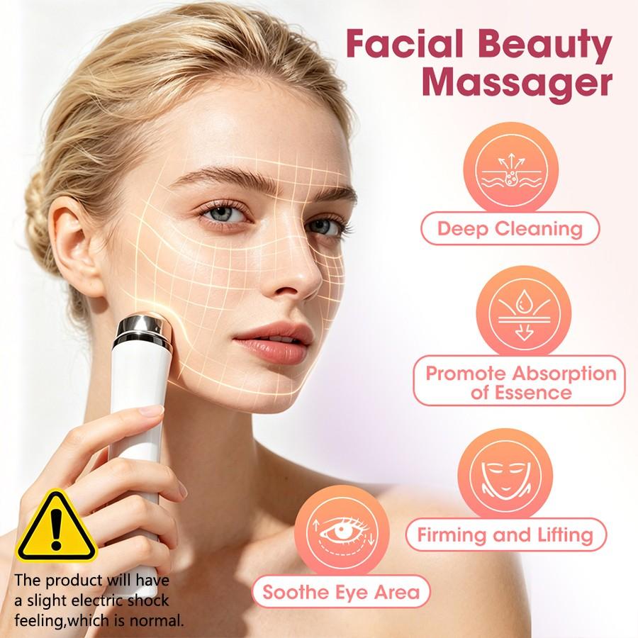 Four-In-One Multi-Function Microcurrent Beauty Device, 4 Color LED Light Skincare Instrument, Facial Massage for Tightened Skin, Best Gift for Women