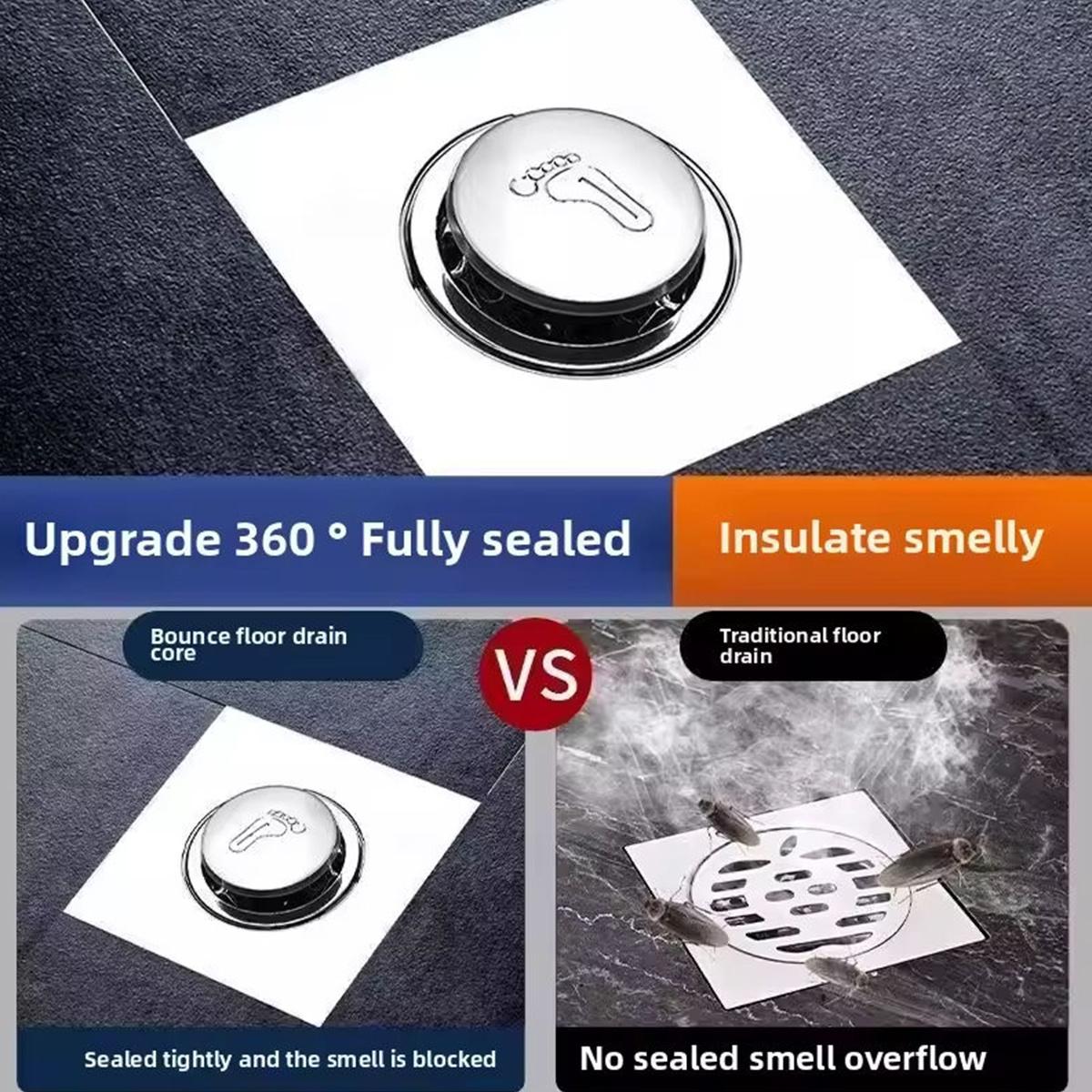 Full Copper Body Pop-Up Drain, High-Density Anti-Odor Design, Efficient Ventilation & Leak-Proof Construction, Universal Fit for Bathroom Use