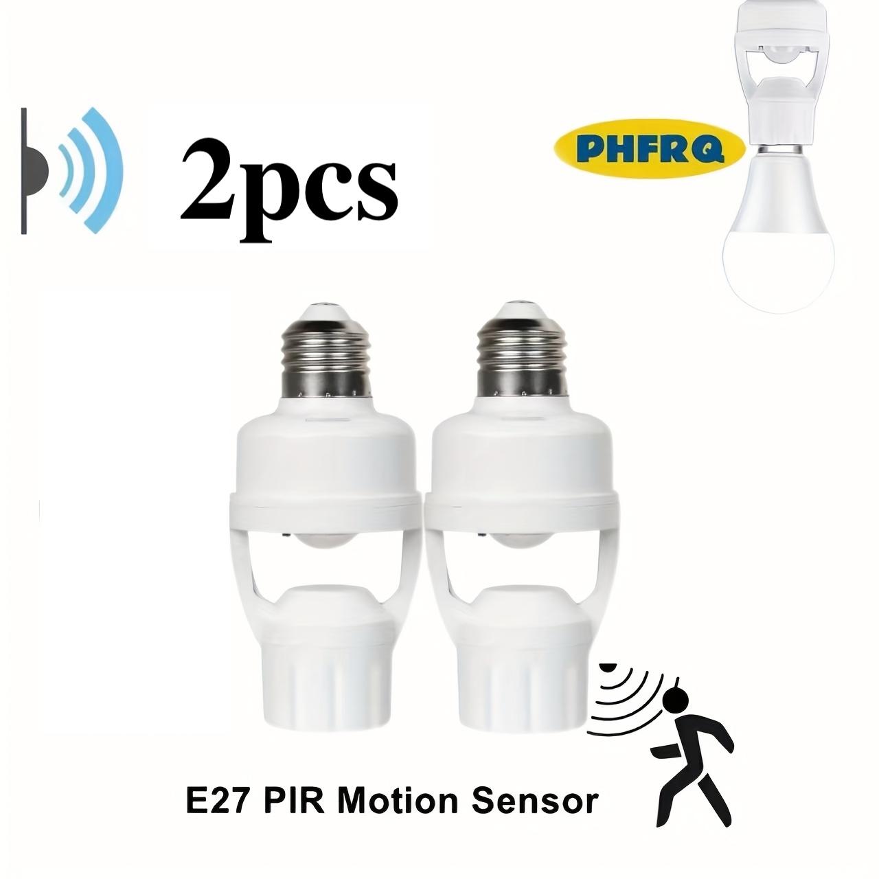 Motion Sensor E27 Light Socket Converter, Adjustable Delay Time Switch, Color Temperature Control E27 Base Bulb Adapter for Home Use