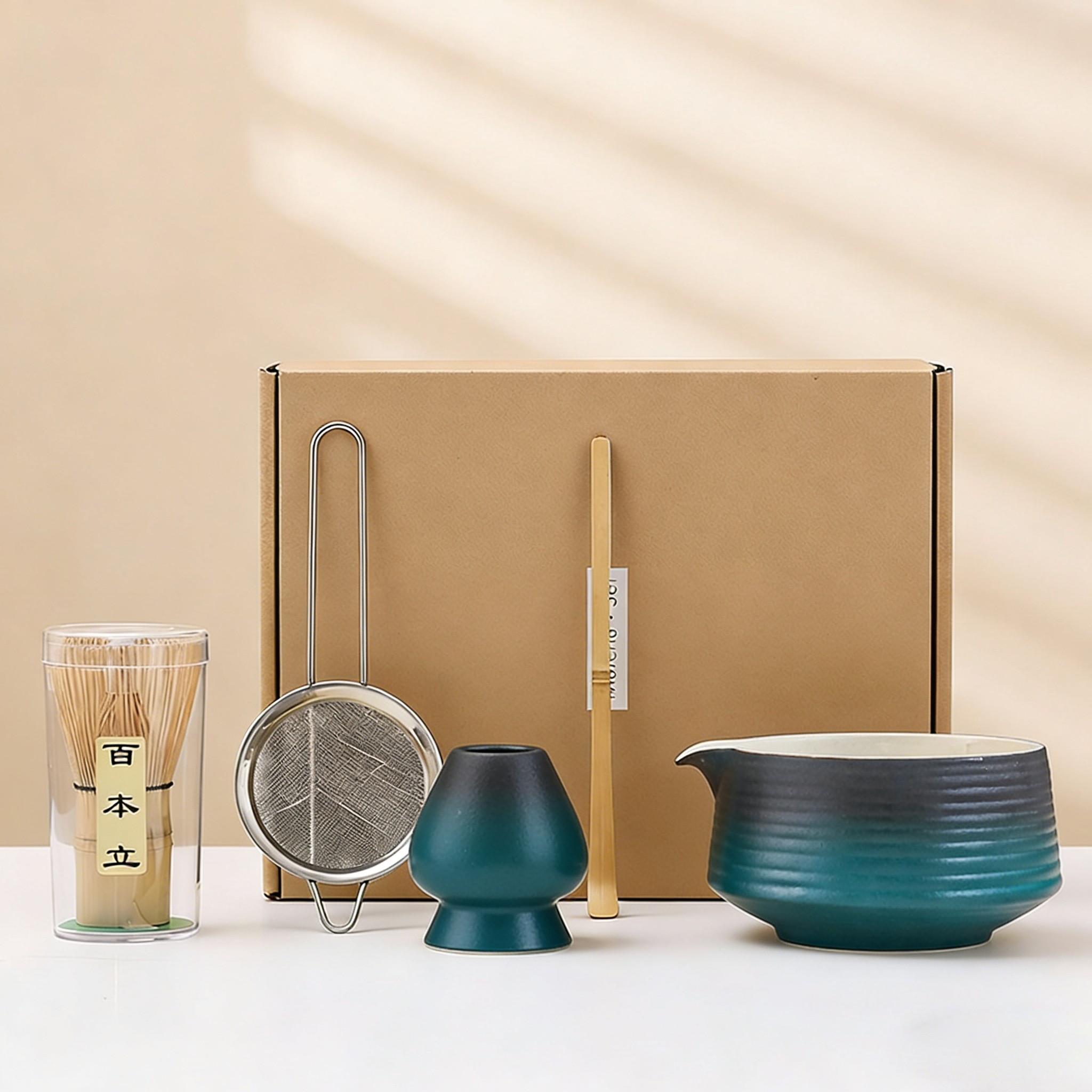 5-Piece Ceramic Matcha Bowl Set, Japanese Style Matcha Tools Kit, Specialized Matcha Making Equipment, Essential Tea Accessories