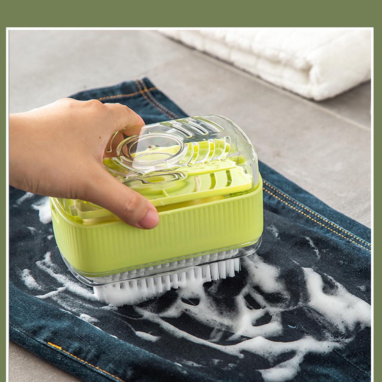 Multifunctional Soap Foaming Box, Hand-Free Storage Soap Holder, Drainage Soap Dish with Rolling Brush, Laundry Brush Included